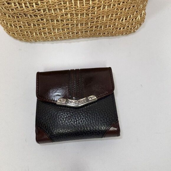 Brighton Wicker Straw Leather Shoulder Bag & Pebbled Leather Wallet Bundle - Picture 4 of 10